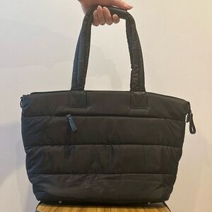 Black Quilted Tote Bag